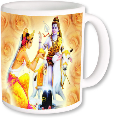 

PhotogiftsIndia Shiv Parvati Ceramic Mug(325 ml), Multicolor