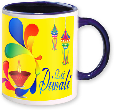 

Heyworlds happy diwali gifts 14 Ceramic Mug(325 ml), Multicolor