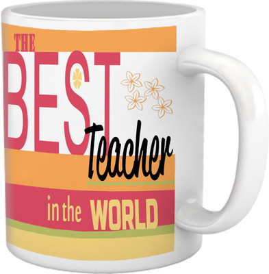 

Tied Ribbons Best Teacher in the world print Ceramic Mug(300 ml), White