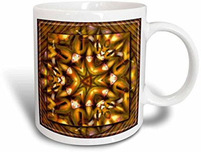 

3dRose Mandala, Zen Inner Balance, Gold/Yellow/Orange Glowing Chakra Meditation, Ceramic, 15-Oz Ceramic Mug(60 ml)