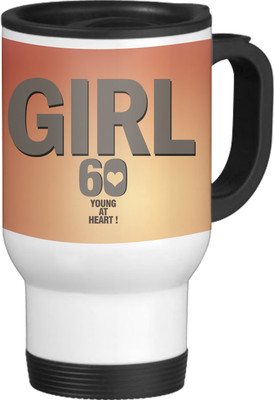 56% OFF on TIED RIBBONS Girl 60 White-Travel Ceramic Coffee Mug(600 ml)