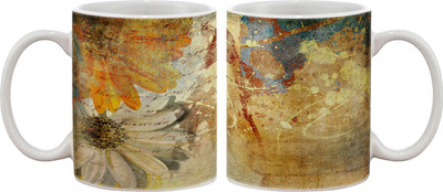 

Artifa Vintage Flower Paper Design Porcelain, Ceramic Mug(350 ml), Multicolor