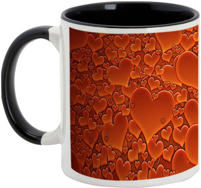 

AllUPrints Boyfriend/Girlfriend Gifts - Hearts Bubbling With Love Ceramic Mug(325 ml), Black