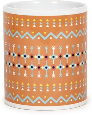

Chumbak Tribal Stripes Ceramic Mug(300 ml), Multicolor