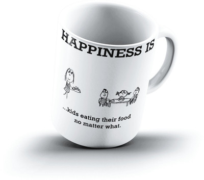 

Ucard Happiness Is2379 Bone China, Ceramic, Porcelain Mug(325 ml), Multicolor