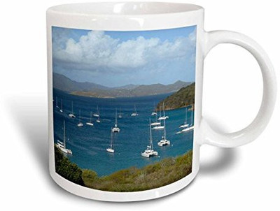 

3dRose Caribbean, Bvi, Norman Island. Sailboats At Anchor in The Bight. Ceramic, 15 oz, White Ceramic Mug(60 ml), Multicolor