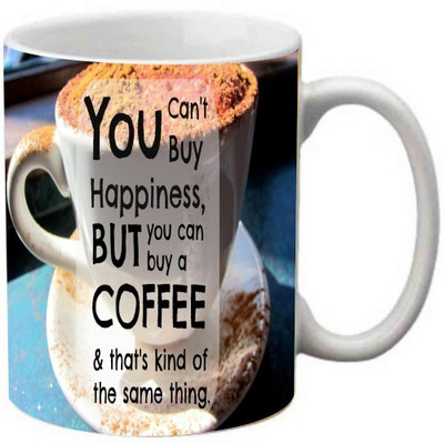 

Maison N Mode You Can't Buy Coffee Ceramic Mug(330 ml), Multicolor