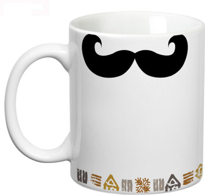 

Prithish Mr Curly Mooch Ceramic Mug(330 ml), Multicolor