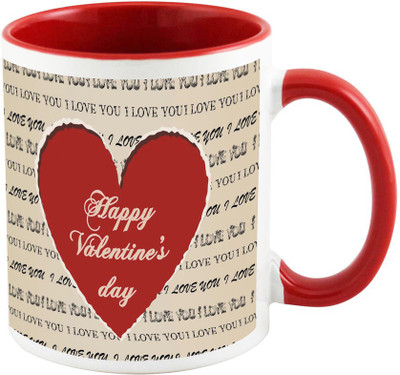 

AllUPrints Special Gift For Girlfriend On Valentines Day Red Ceramic Mug(325 ml)