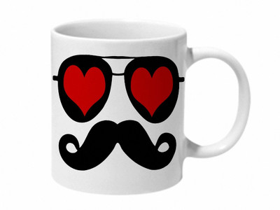 

Mooch Wale Desi Avaiator Mooch Ceramic Mug(325 ml), Multicolor