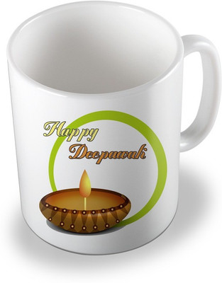 

SKY TRENDS sky trends # D008 diwali gift set Ceramic Mug(325 ml), White