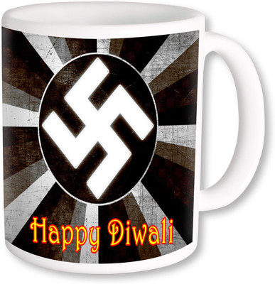 

PhotogiftsIndia Swastik In Ring With Happy Diwali Coffee Ceramic Mug(325 ml), Multicolor