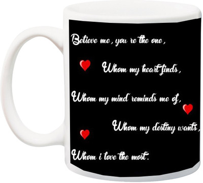 

ME&YOU Gift for Husband/Wife/Boyfriend/Girlfriend/lover;Believe me,you in the one Roses Printed Ceramic Mug(325 ml), Multicolor