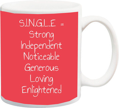 

ME&YOU SINGLE Full Form Storng Independent Noticeable Generous Printed Ceramic Mug(325 ml), Multicolor
