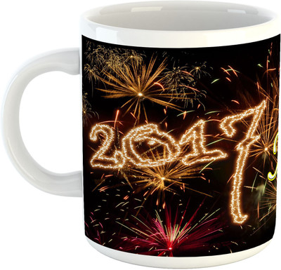 

Deeher Gifts Happy New Year Design3 Ceramic Mug(330 ml), Multicolor