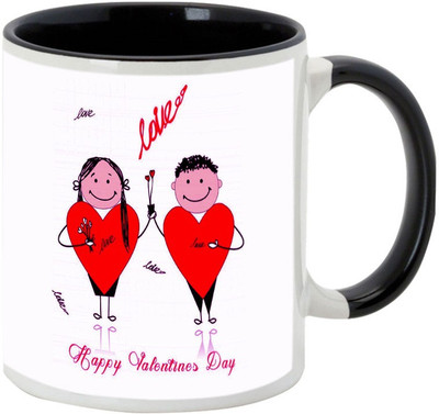 

AllUPrints I Love Valentines Day Just For You Black Ceramic Mug(325 ml)
