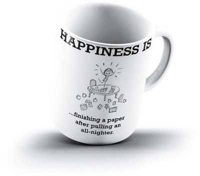 

Ucard Happiness Is1203 Bone China, Ceramic, Porcelain Mug(325 ml), Multicolor