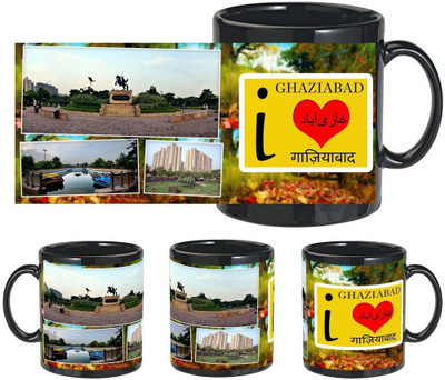

Snapgalaxy I Love Ghaziabad in Black Ceramic Mug(320 ml), Multicolor