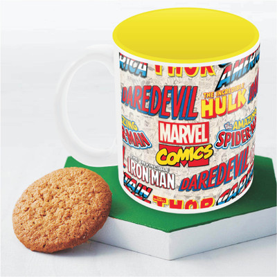 

Marvel Comics logos Officially Licensed Ceramic Mug(350 ml), Multicolor