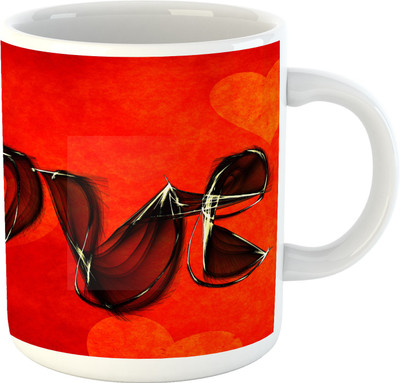 Deeher Gifts Love design2 Ceramic Mug(330 ml), Multicolor