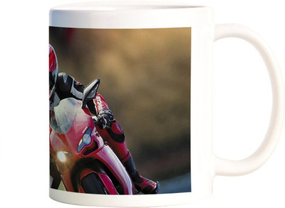 

Rangeele Inkers Bike Stunt Biker Ceramic Mug(300 ml), Multicolor