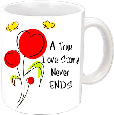 Raj Laxmi valentine story white Ceramic Mug(410 ml)