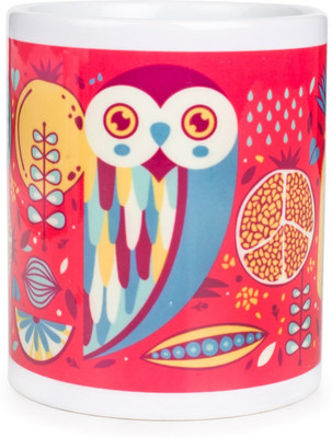 

Chumbak Owl You Can Eat Red Coffee Ceramic Mug(300 ml), Multicolor