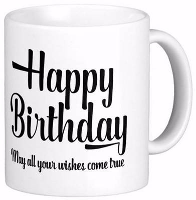

ME&YOU Happy-Birthday-Black-Font Ceramic Mug(350 ml), White
