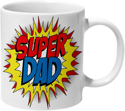 

Mooch Wale Super Dad Ceramic Mug(325 ml), Multicolor