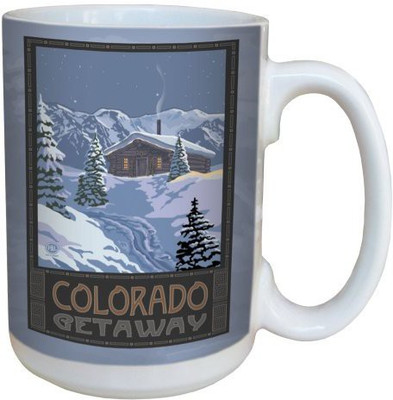 

Tree-Free Greetings Greetings 79353 Colorado Cabin by Paul A. Lanquist Ceramic with Full-Sized Handle, 15-Ounce, Multicolored Ceramic Mug(60 ml), Multicolor