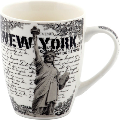 

Chrome New York Ceramic Mug(320 ml), Black;white