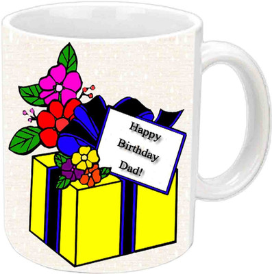 

Raj Laxmi Happy B'day With Unique Design White Ceramic Mug(3.5 ml)