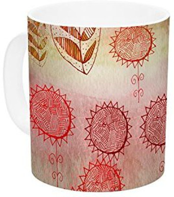 

Kess InHouse InHouse Marianna Tankelevich Summer Music Red Orange Ceramic Coffee, 11 oz, Multicolor Ceramic Mug(60 ml)