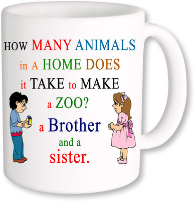 

PhotogiftsIndia Brother Sister Gift Ceramic Mug(325 ml), Multicolor
