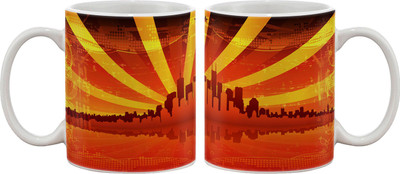 

Artifa Shining City Porcelain, Ceramic Mug(350 ml), Multicolor