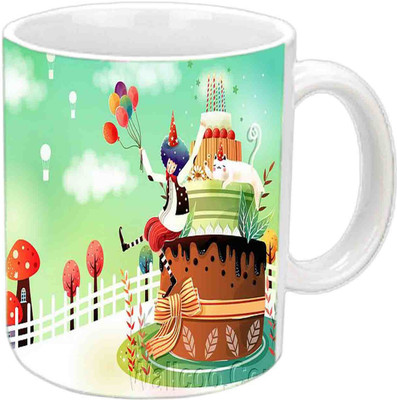 

Raj Laxmi Beautiful Balloon Happy B'day White Ceramic Mug(3.5 ml)