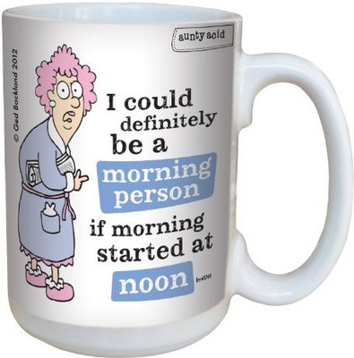 

Tree-Free Greetings Greetings lm43761 Hilarious Aunty Acid Morning Person by The Backland Studio Ceramic, 15-Ounce Ceramic Mug(60 ml), Multicolor