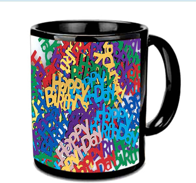 

Raj Laxmi many b'day wishes black Ceramic Mug(350 ml)