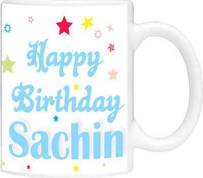 

Simbright sachin birthday blue Ceramic Mug(325 ml), White