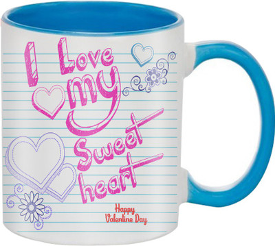 

SKY TRENDS Beautiful Special and Best Happy Valentine Gifts for Boyfriend Girlfriend Fiance Wife Husband Friends Birthday Anniversary044 Ceramic Mug(325 ml), Blue