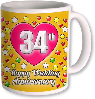 

PhotogiftsIndia Gifts For 34th Wedding Anniversary Coffee Ceramic Mug(350 ml), White