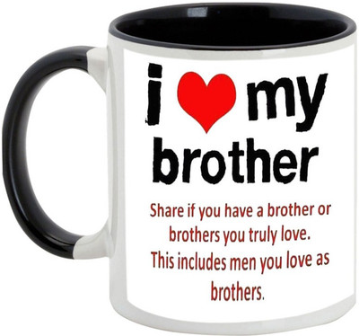 

AllUPrints Gifts For Bhaiya Dooj - I Love My Brother Black Ceramic Mug(325 ml)
