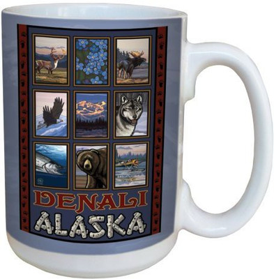

Tree-Free Greetings Greetings 79364 Denali Alaska Collage by Paul A. Lanquist Ceramic with Full-Sized Handle, 15-Ounce, Multicolored Ceramic Mug(60 ml), Multicolor
