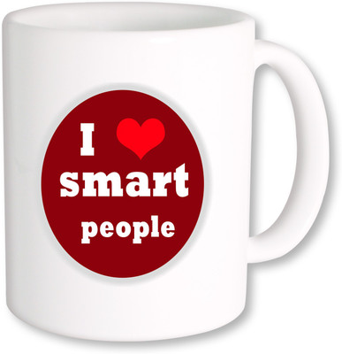 

PhotogiftsIndia I Love Smart People Ceramic Mug(325 ml), Multicolor