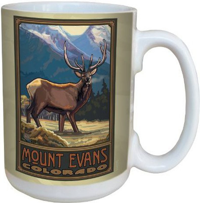 

Tree-Free Greetings Greetings lm43170 Vintage Mount Evans Colorado Elk by Paul A. Lanquist Ceramic with Full-Sized Handle, 15-Ounce, Multicolored Ceramic Mug(60 ml), Multicolor