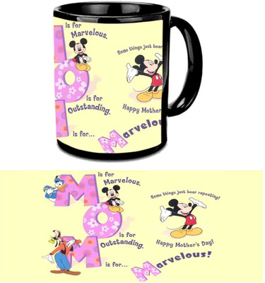 

Raj Laxmi Happy B'day Mom's Full Form Black Ceramic Mug(3.5 ml)