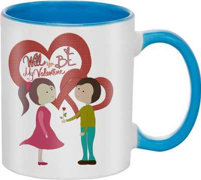 

SKY TRENDS Beautiful Special and Best Happy Valentine Gifts for Boyfriend Girlfriend Fiance Wife Husband Friends Birthday Anniversary010 Ceramic Mug(325 ml), Blue