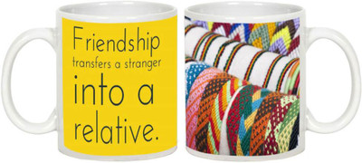

AllUPrints Friendship Day Gifts - Gift For Friend (Design 12) Ceramic Mug(325 ml, Pack of 2), White