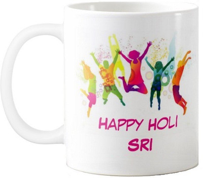 

Exoctic Silver Happy Holi Sri Series001 Ceramic Mug(330 ml), Multicolor