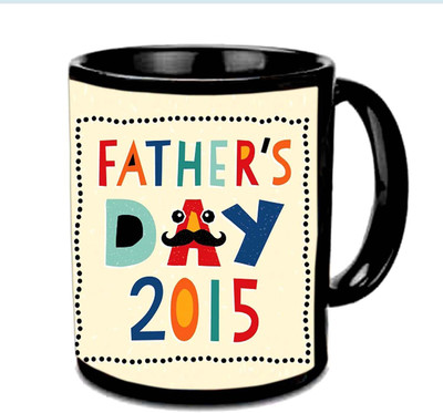 

Raj Laxmi Colorful Fonts Fathers day Wishes Multicolor Ceramic Mug(350 ml), Black
